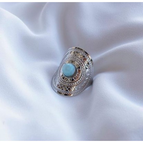 Δαχτυλίδι ασημί με μπλε πέτρα
